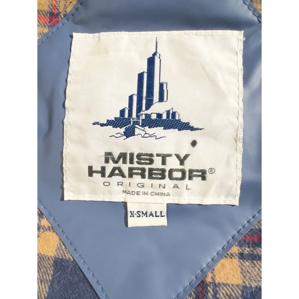 Misty Harbor Nylon Jacket Size XS Women's Peacock Blue Vinyl Outdoorsy Gorp Coat